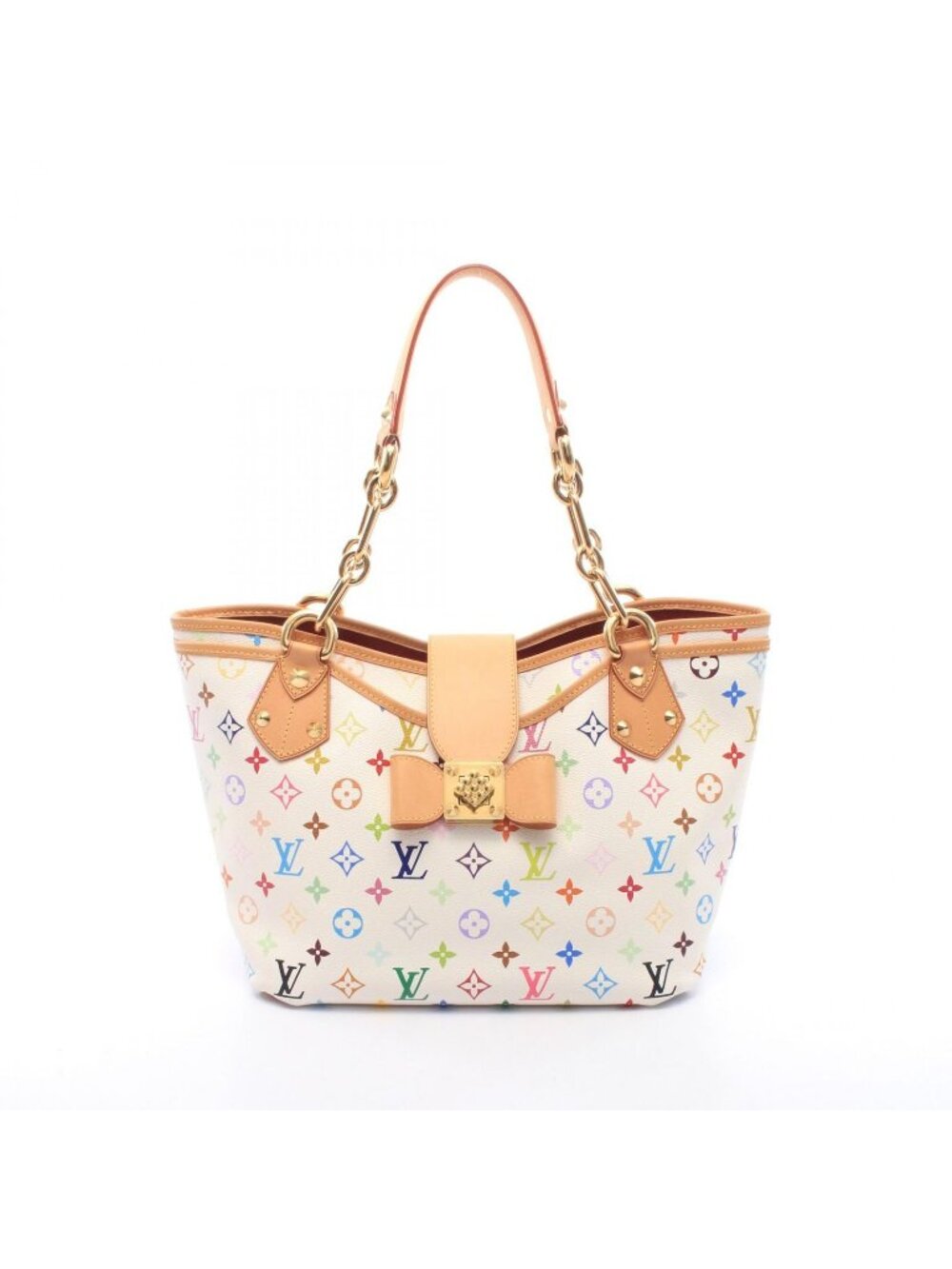 Louis Vuitton Tote Bag Annie MM White Leather